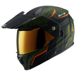 CASCO ABATIBLE CROSS IRON RACING ECE IR-199 MASTER VERDE MILITAR XL